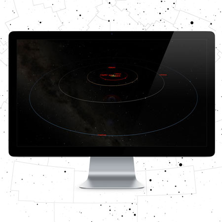 Starry Night Podium Solar System planetary orbit simulation